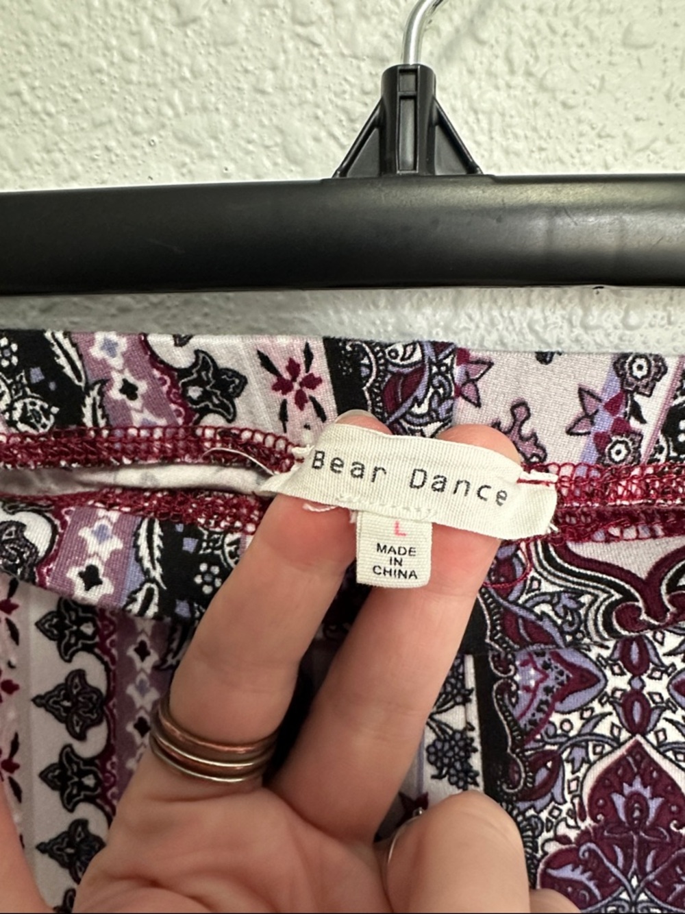 Bear Dance Purple Hippie Boho Flare Pants Size Large - Picture 3 of 11